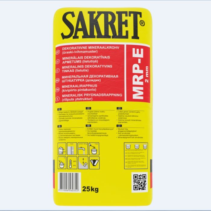 SAKRET MRP-E 3mm dekoratīvais apmetums (lietutiņš), 25kg